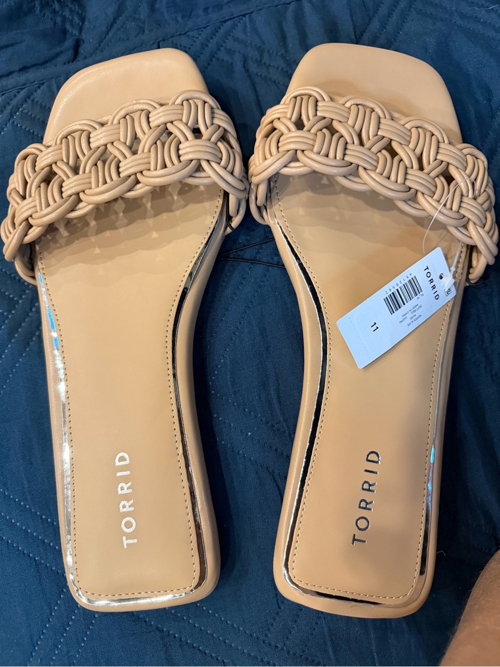 torrid Nude Braided Square-Toe Slide Sandals